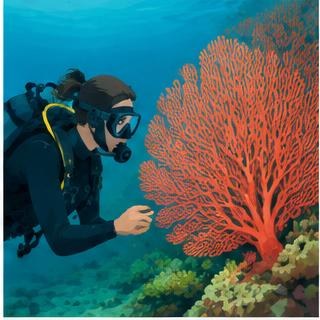 Watching sea fans in current