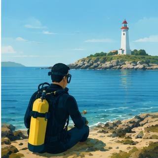 Reading a dive coast from the lighthouse