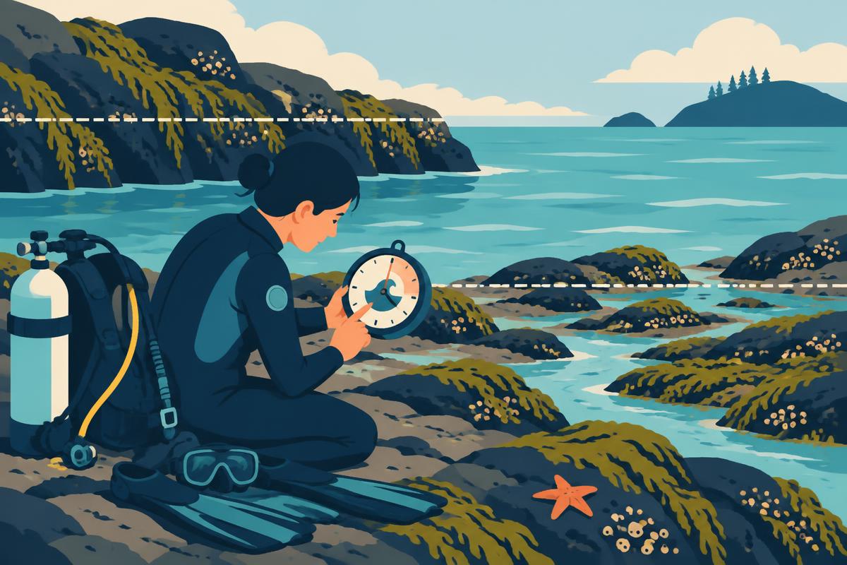 A flat illustration of a tide chart
